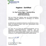 Hygiene-Zertifikat von Zahnarzt Dr. Hilger